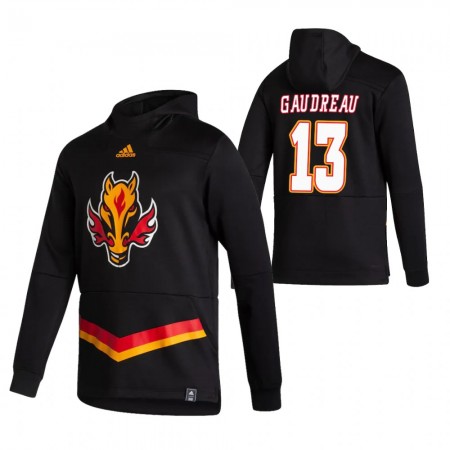 Pánské Calgary Flames Johnny Gaudreau 13 2020-21 Reverse Retro Pullover Mikiny Hooded